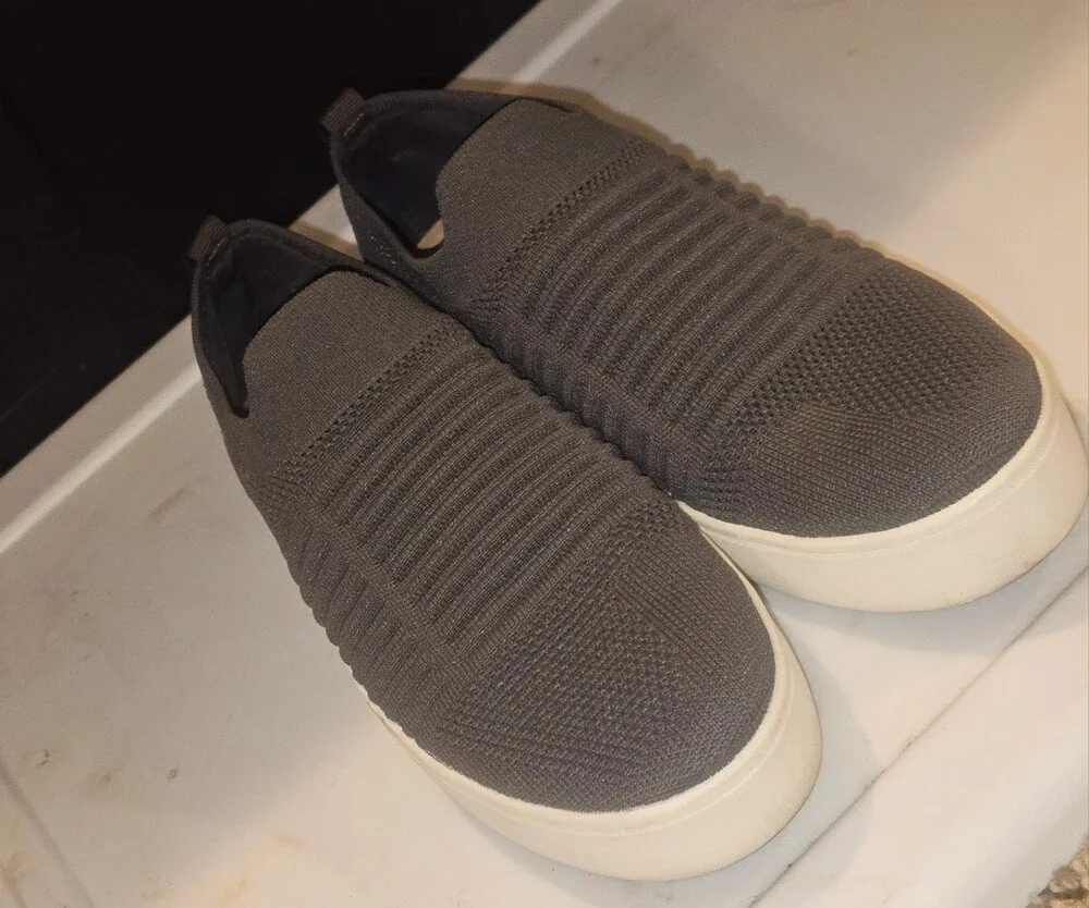 Dunes Women's Memory Foam Slip-On Knit Sneakers - Navy Blue, Size 8